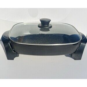Elite Gourmet Skillet Heavy Duty XL EG-6203 Extra Deep Scratch Resistant, 8qt